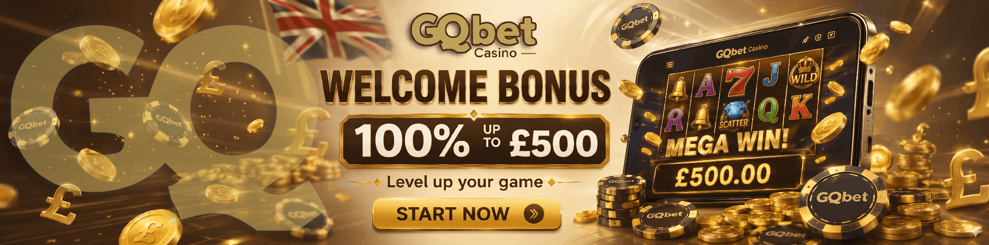 GQbet Casino Exclusive Welcome Bonus for Players in the UK